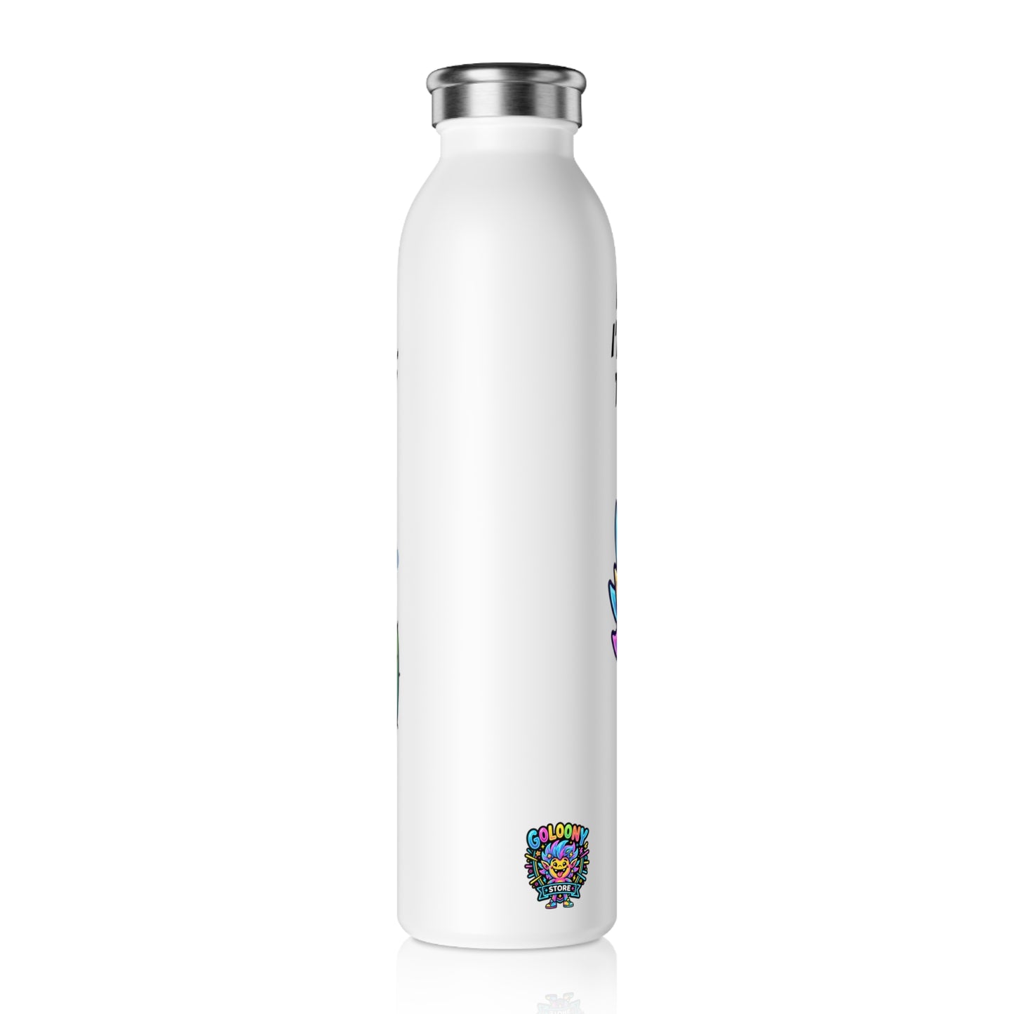 Slim Water Bottle — "I'm Selectively Social" Colorful Stainless Steel Bottle