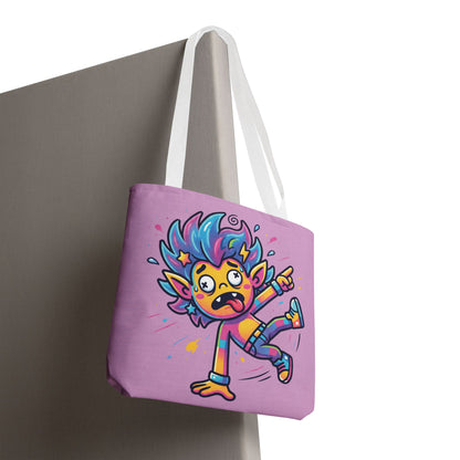 Lightning Pink Tote Bag — Cute Rainbow Cartoon Character AOP Tote