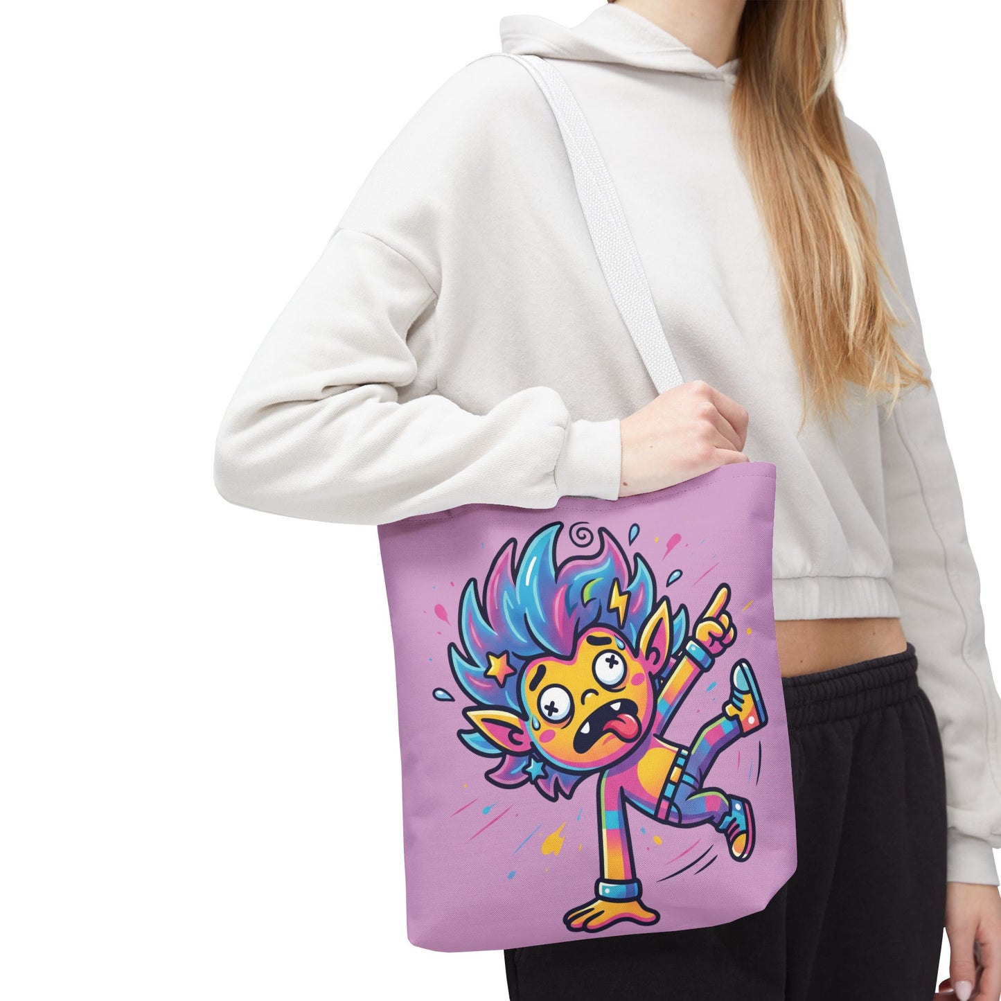 Lightning Pink Tote Bag — Cute Rainbow Cartoon Character AOP Tote