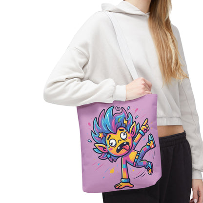 Lightning Pink Tote Bag — Cute Rainbow Cartoon Character AOP Tote