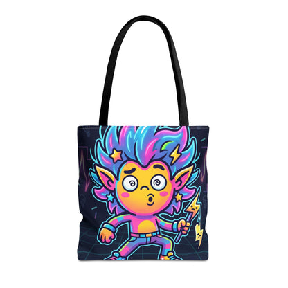 Neon Electric Tote Bag - Colorful Cartoon AOP Shoulder Bag
