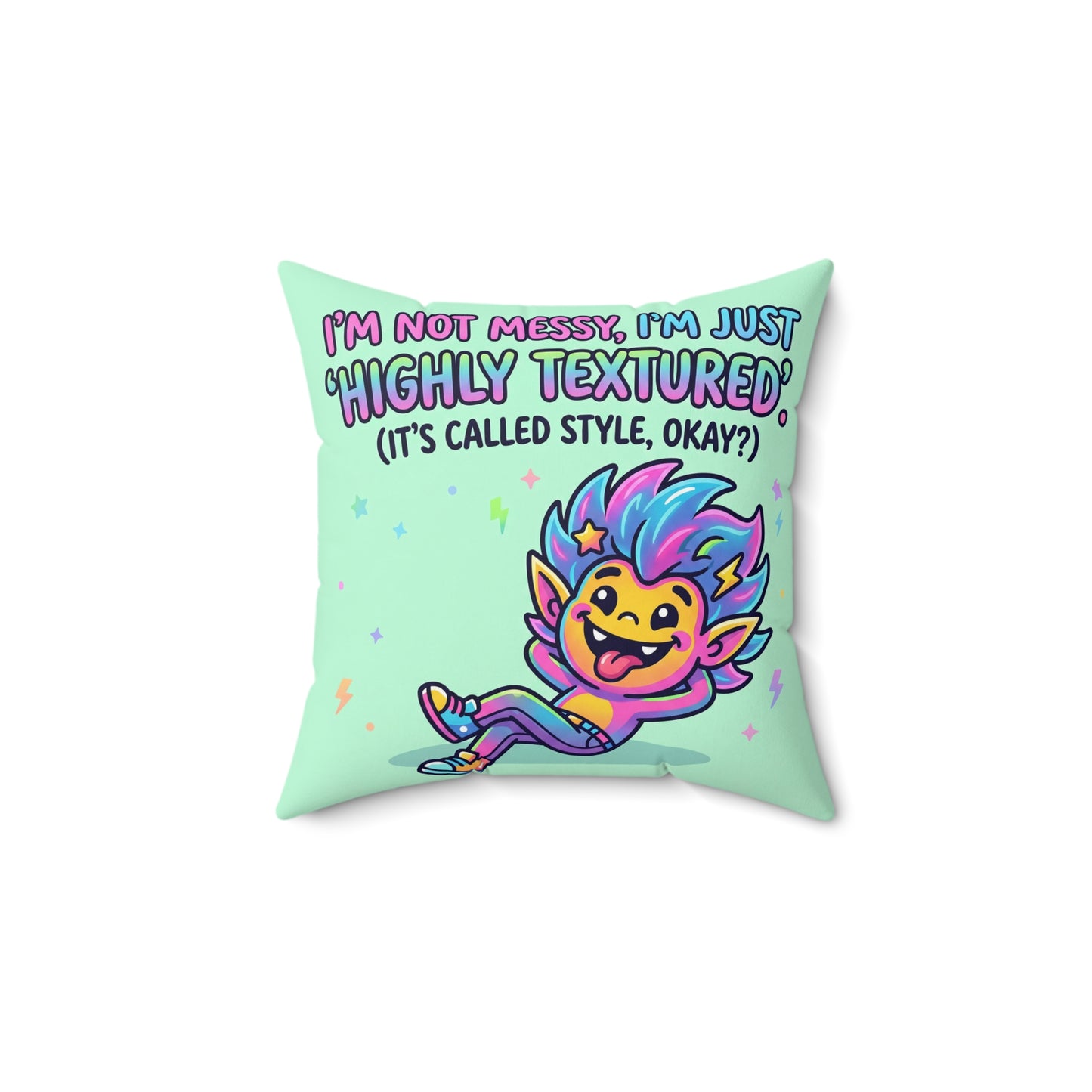 Highly Textured Decorative Pillow — Funny Accent Cushion