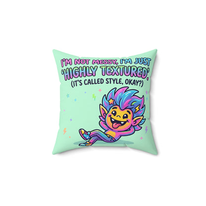 Highly Textured Decorative Pillow — Funny Accent Cushion