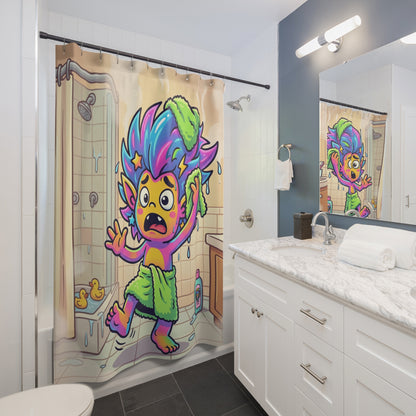 Shower Curtain — Colorful Cartoon Shower Funny Bathroom Decor