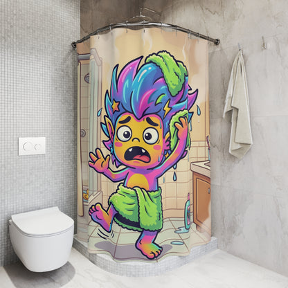 Shower Curtain — Colorful Cartoon Shower Funny Bathroom Decor