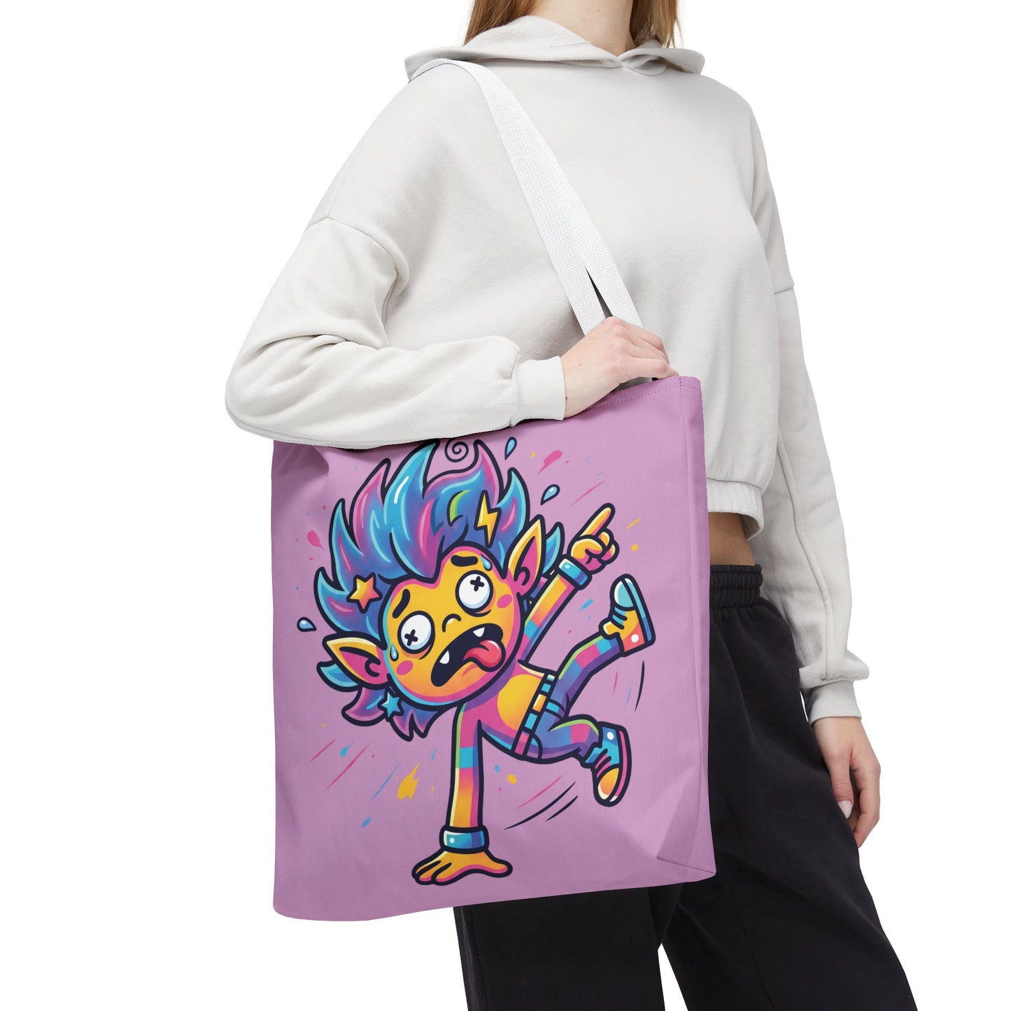 Lightning Pink Tote Bag — Cute Rainbow Cartoon Character AOP Tote