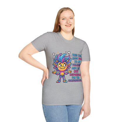 T-Shirt — "This Hair Adds 20dB to My Volume" Colorful Graphic Tee