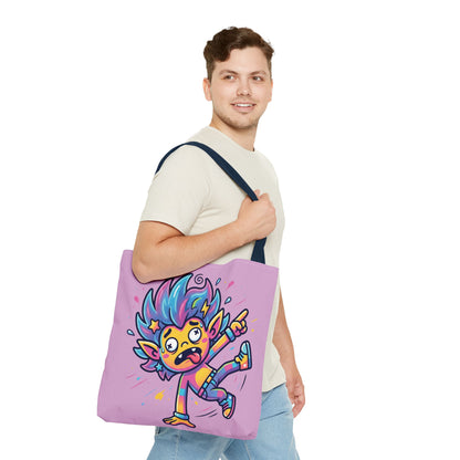 Lightning Pink Tote Bag — Cute Rainbow Cartoon Character AOP Tote