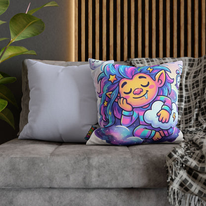 Cute Dreamer Throw Pillow — Colorful Sleeping Design