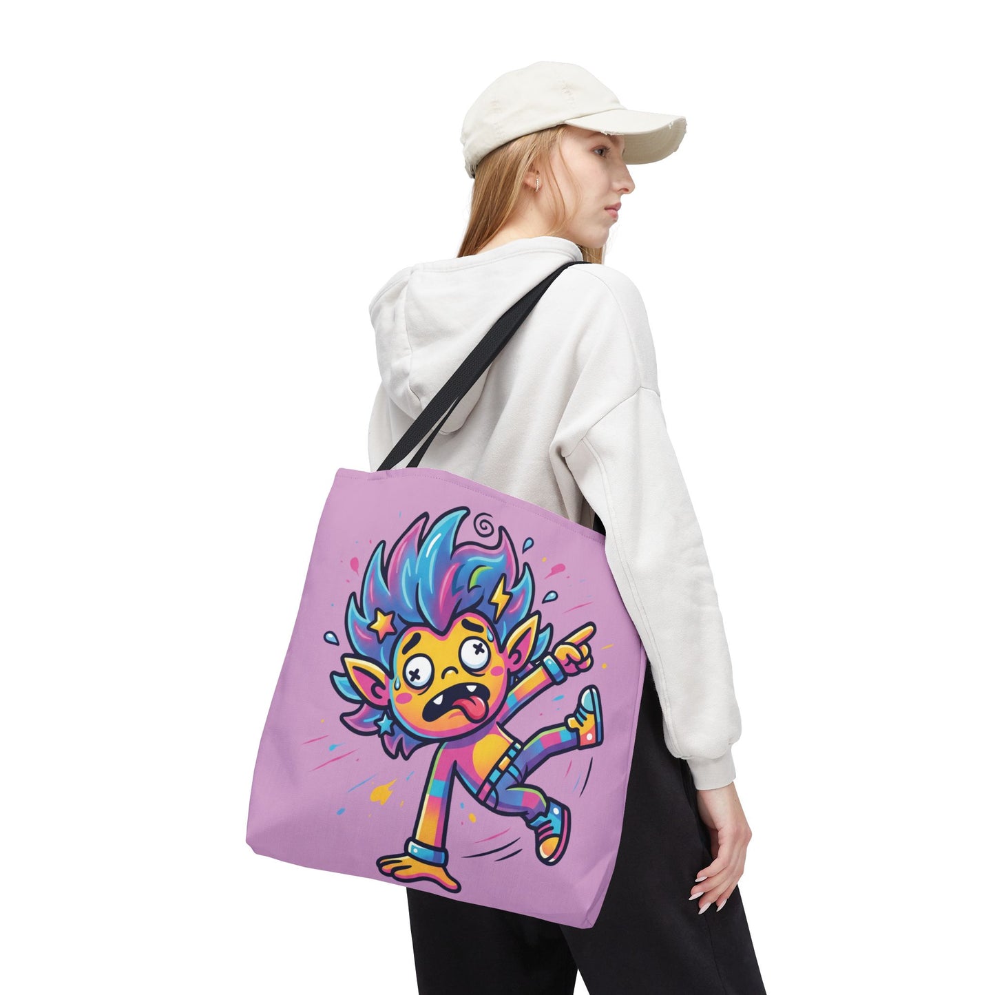 Lightning Pink Tote Bag — Cute Rainbow Cartoon Character AOP Tote