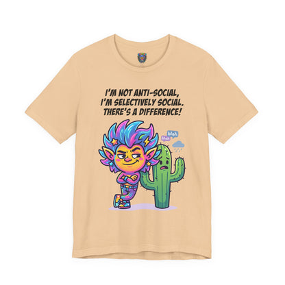Selective Social T‑Shirt — Cute "I’m Not Anti‑Social, I’m Selectively Social" Tee