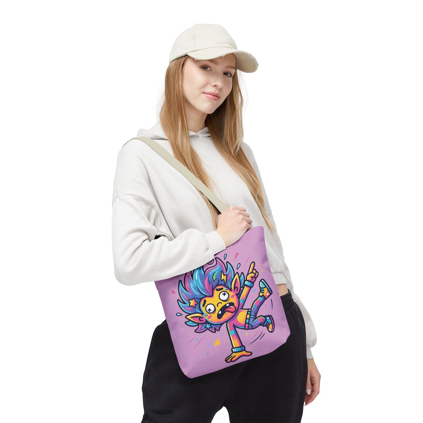 Lightning Pink Tote Bag — Cute Rainbow Cartoon Character AOP Tote