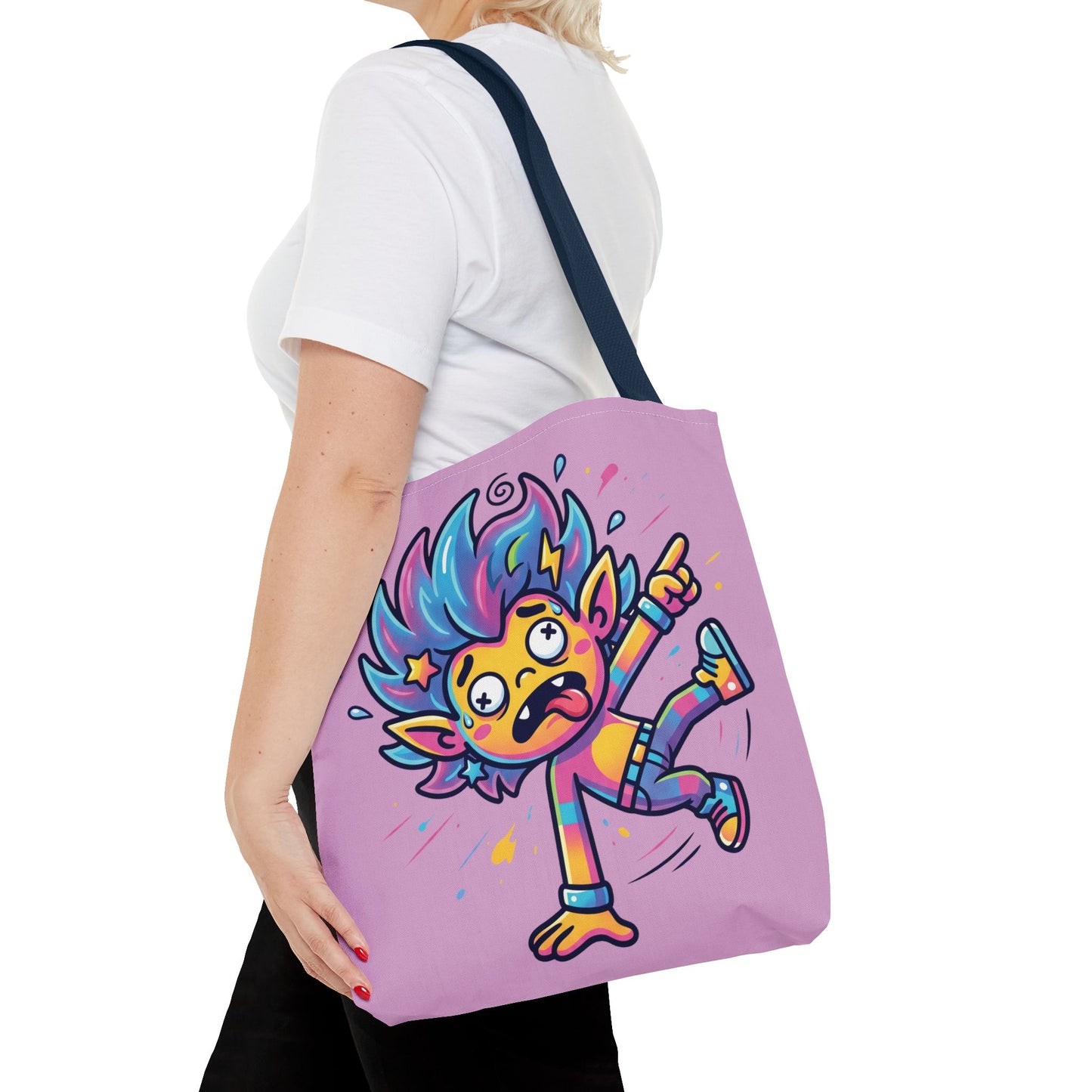 Lightning Pink Tote Bag — Cute Rainbow Cartoon Character AOP Tote