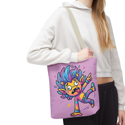Lightning Pink Tote Bag — Cute Rainbow Cartoon Character AOP Tote