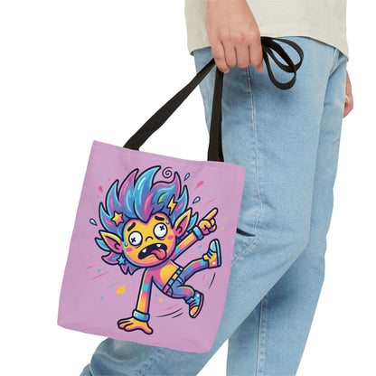 Lightning Pink Tote Bag — Cute Rainbow Cartoon Character AOP Tote