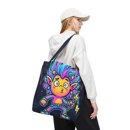 Neon Electric Tote Bag - Colorful Cartoon AOP Shoulder Bag