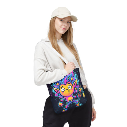 Neon Electric Tote Bag - Colorful Cartoon AOP Shoulder Bag