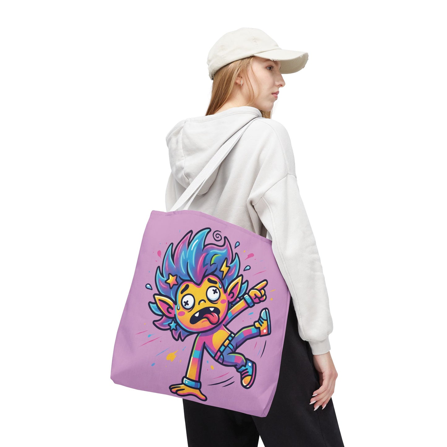 Lightning Pink Tote Bag — Cute Rainbow Cartoon Character AOP Tote