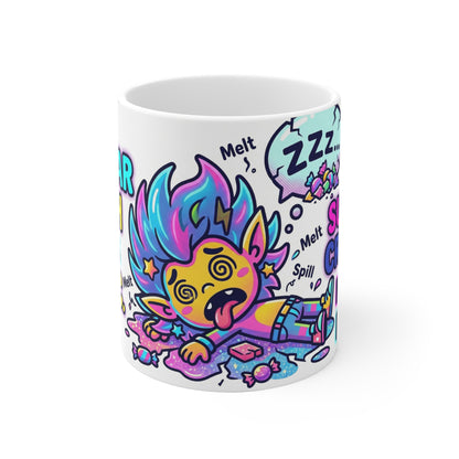 Ceramic Mug — "The Sugar Crash..." Cute Kawaii Candy Crash Coffee Mug