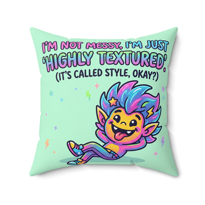 Highly Textured Decorative Pillow — Funny Accent Cushion