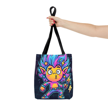 Neon Electric Tote Bag - Colorful Cartoon AOP Shoulder Bag