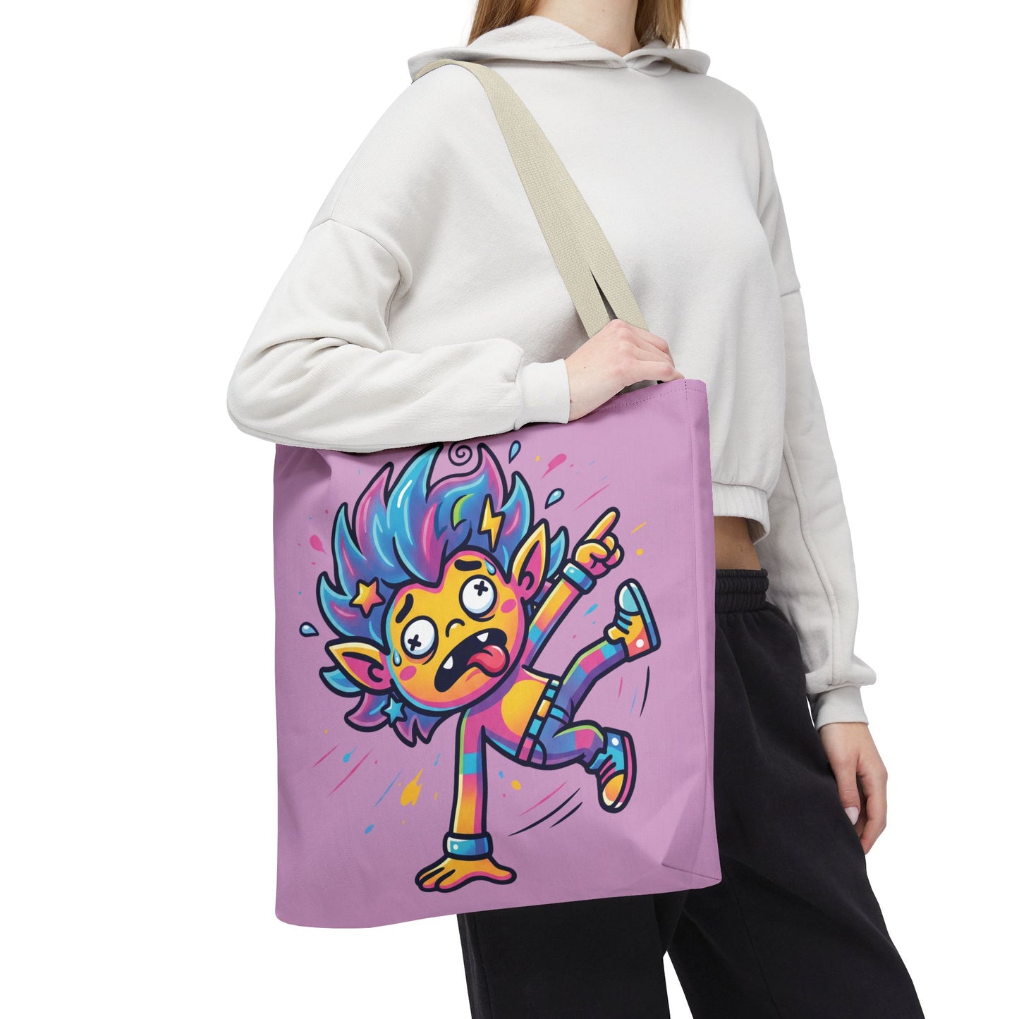 Lightning Pink Tote Bag — Cute Rainbow Cartoon Character AOP Tote