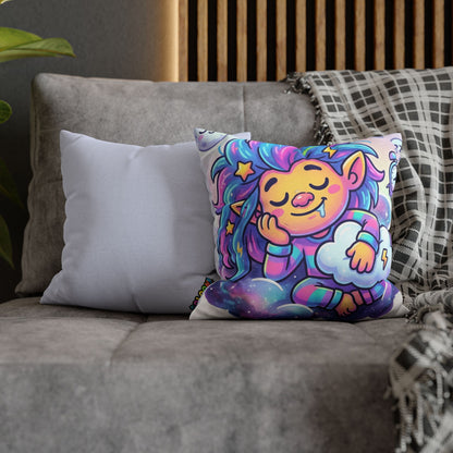 Cute Dreamer Throw Pillow — Colorful Sleeping Design