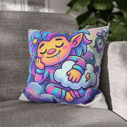 Cute Dreamer Throw Pillow — Colorful Sleeping Design
