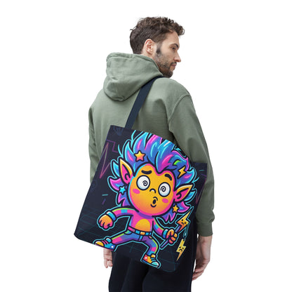Neon Electric Tote Bag - Colorful Cartoon AOP Shoulder Bag