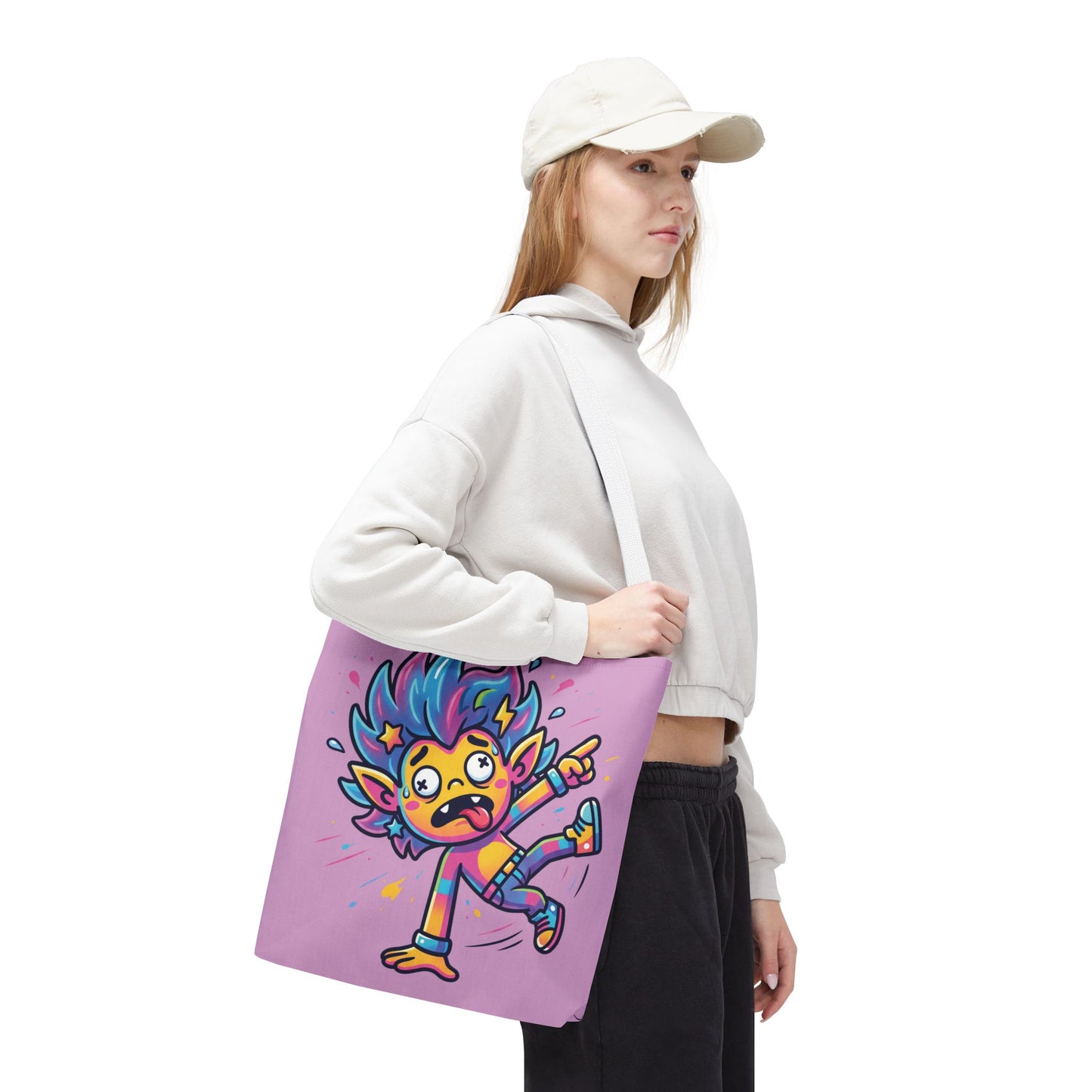Lightning Pink Tote Bag — Cute Rainbow Cartoon Character AOP Tote