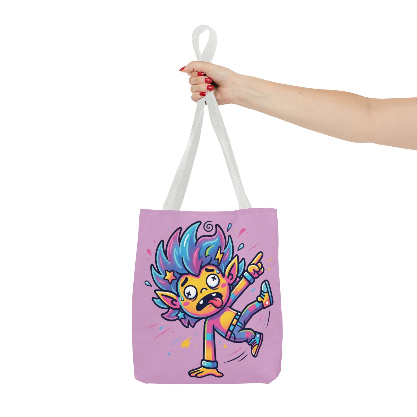 Lightning Pink Tote Bag — Cute Rainbow Cartoon Character AOP Tote