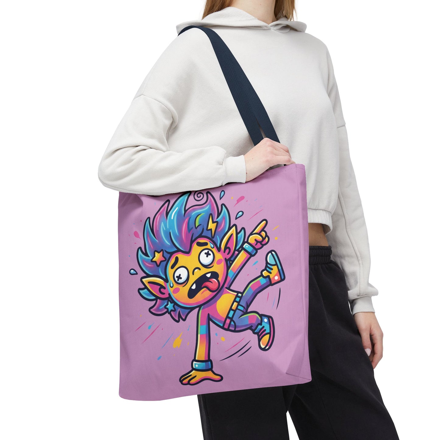 Lightning Pink Tote Bag — Cute Rainbow Cartoon Character AOP Tote