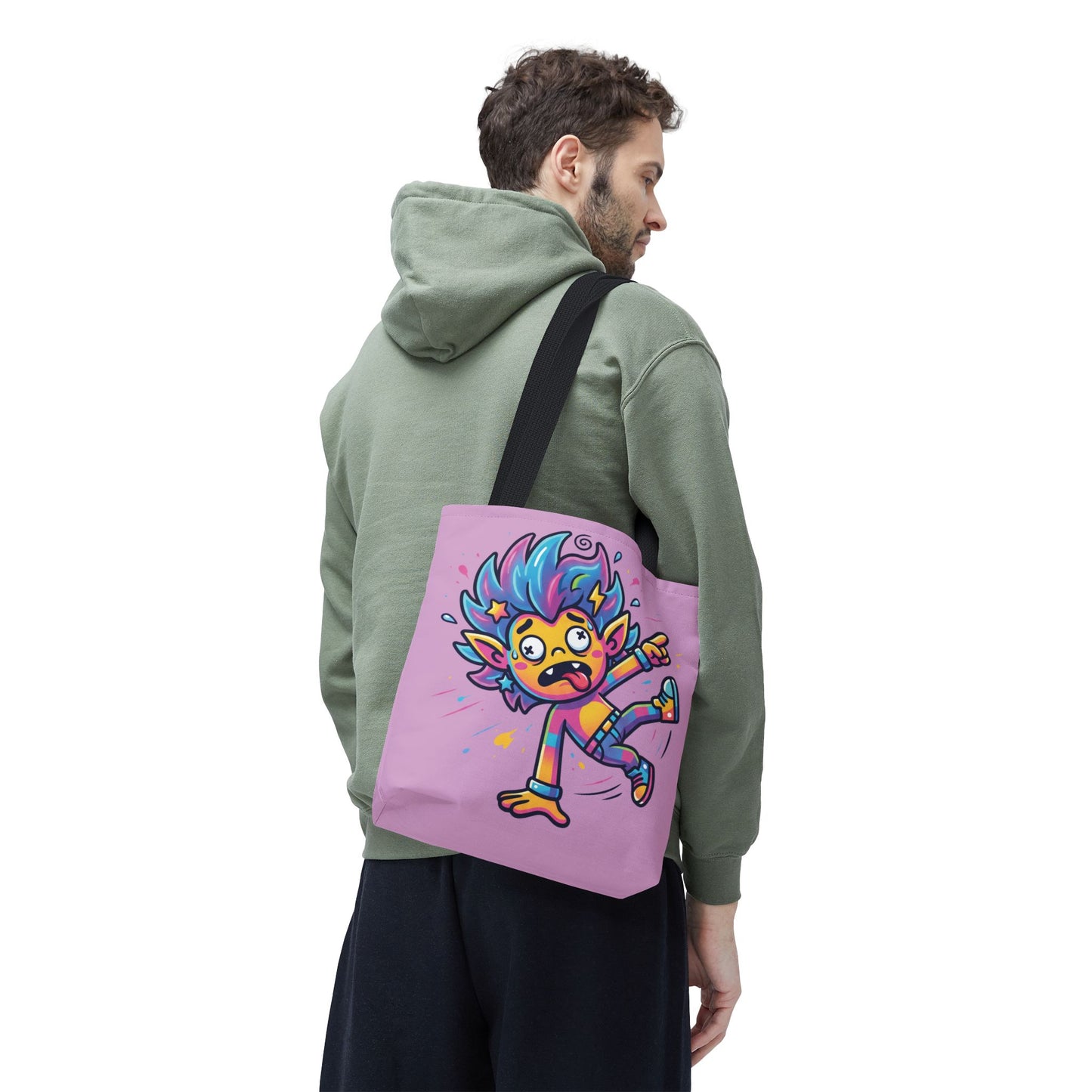 Lightning Pink Tote Bag — Cute Rainbow Cartoon Character AOP Tote