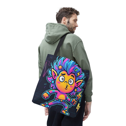 Neon Electric Tote Bag - Colorful Cartoon AOP Shoulder Bag