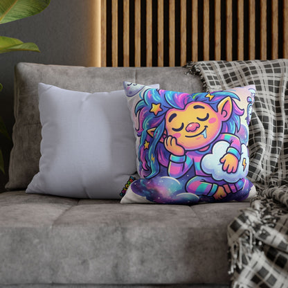 Cute Dreamer Throw Pillow — Colorful Sleeping Design