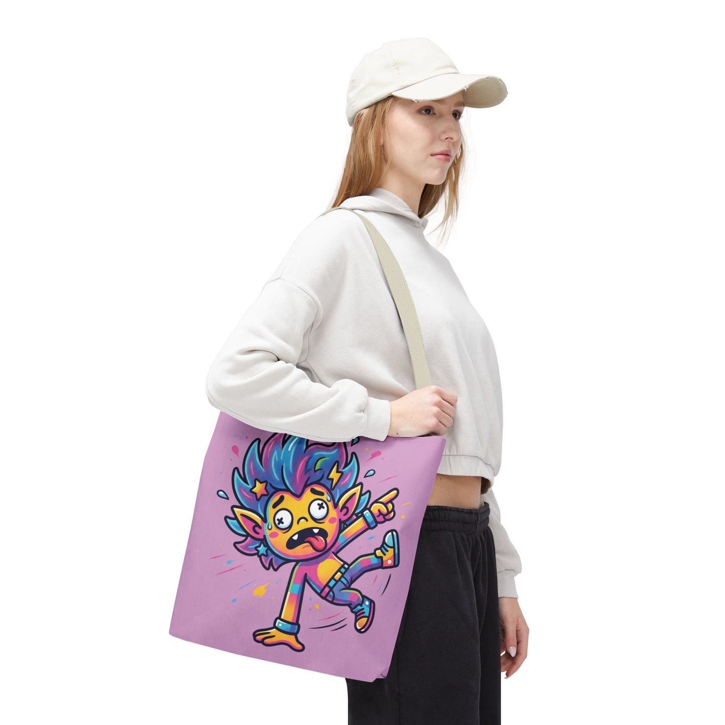 Lightning Pink Tote Bag — Cute Rainbow Cartoon Character AOP Tote