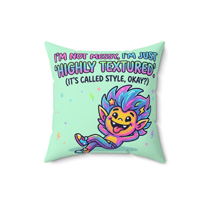 Highly Textured Decorative Pillow — Funny Accent Cushion