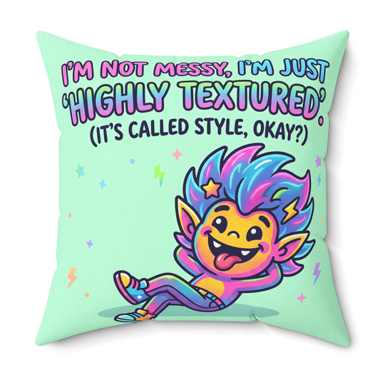 Highly Textured Decorative Pillow — Funny Accent Cushion