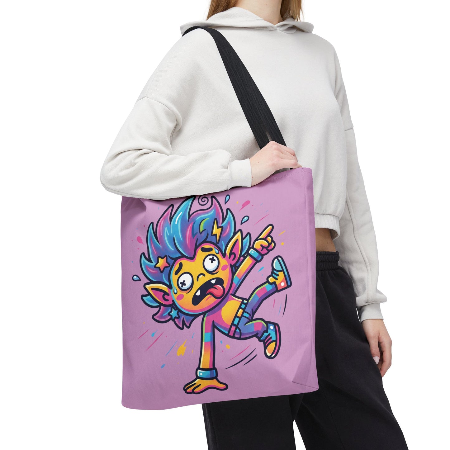 Lightning Pink Tote Bag — Cute Rainbow Cartoon Character AOP Tote