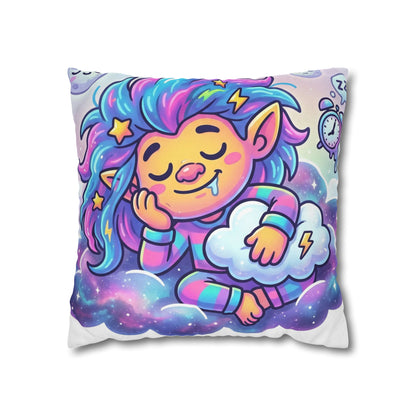 Cute Dreamer Throw Pillow — Colorful Sleeping Design