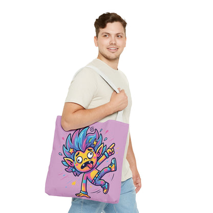 Lightning Pink Tote Bag — Cute Rainbow Cartoon Character AOP Tote