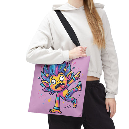 Lightning Pink Tote Bag — Cute Rainbow Cartoon Character AOP Tote