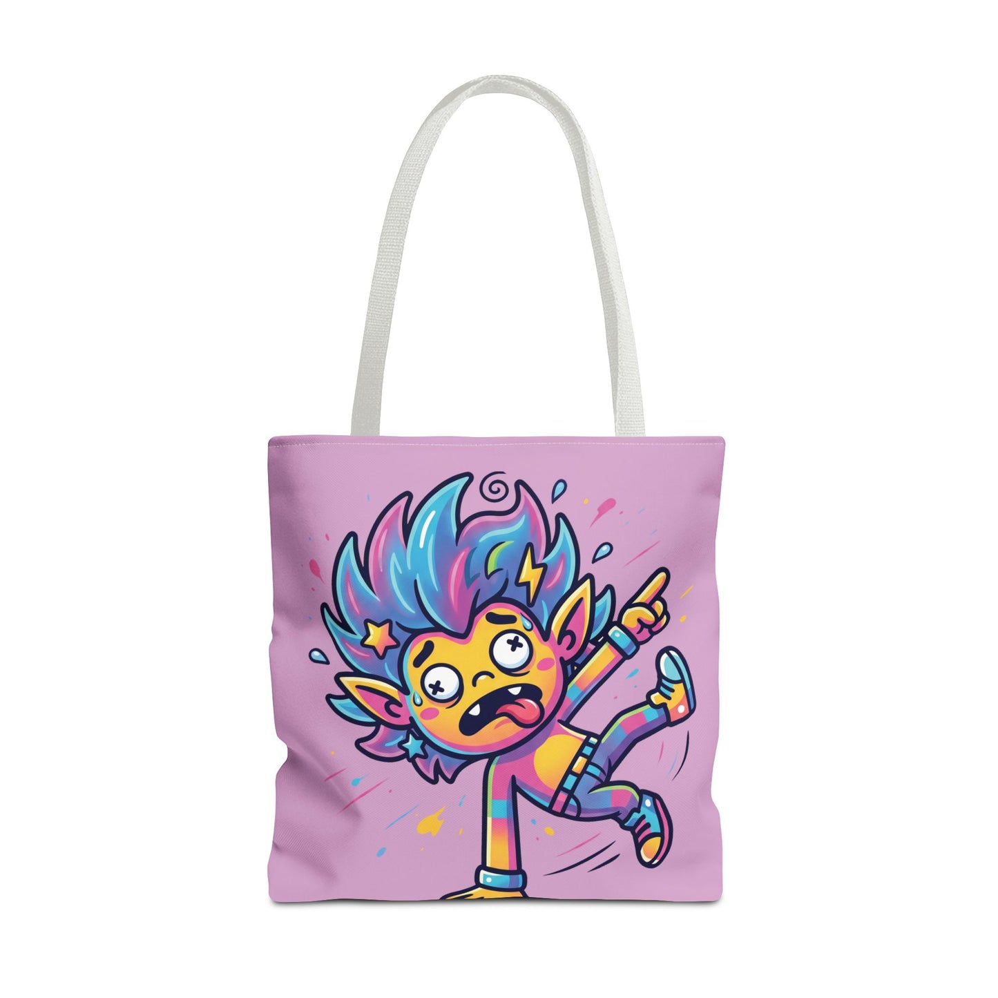 Lightning Pink Tote Bag — Cute Rainbow Cartoon Character AOP Tote