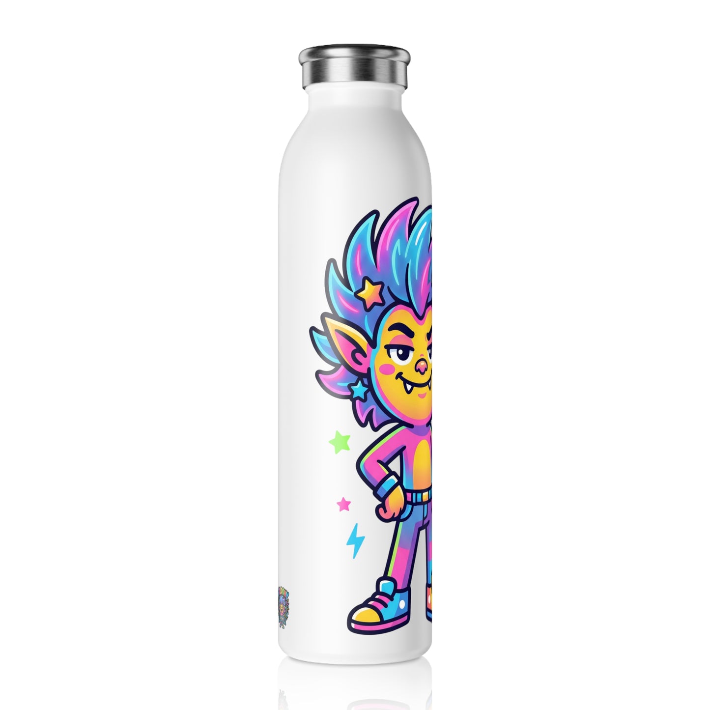 Slim Water Bottle — Colorful Punk Illustration Stainless Steel Bottle