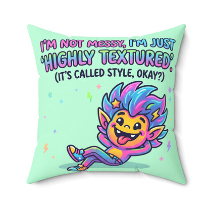 Highly Textured Decorative Pillow — Funny Accent Cushion
