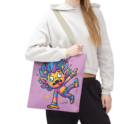 Lightning Pink Tote Bag — Cute Rainbow Cartoon Character AOP Tote