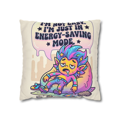 Energy-Saving Mode Decorative Pillow — Cute Tired Design