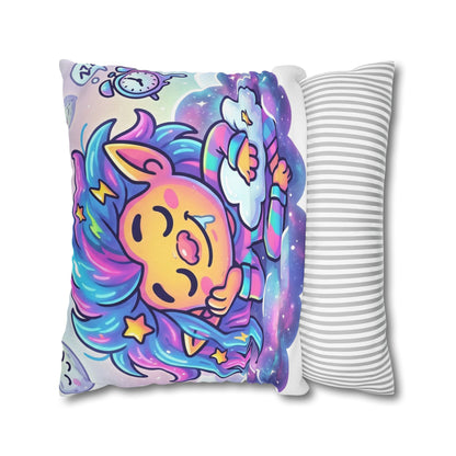 Cute Dreamer Throw Pillow — Colorful Sleeping Design