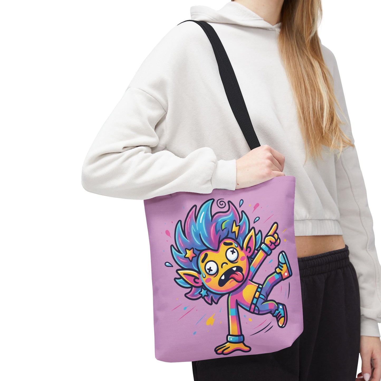 Lightning Pink Tote Bag — Cute Rainbow Cartoon Character AOP Tote