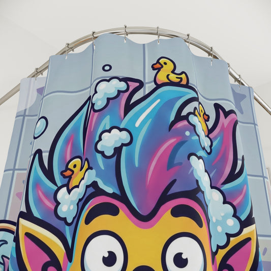 Colorful Shower Curtain – Funny Bath Time Design